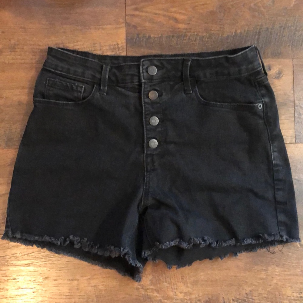 Old Navy high rise black denim shorts